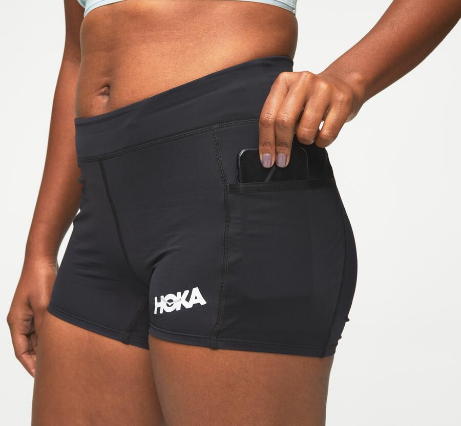 Hoka One One Performance Knit Shorts Dam - Svarta - JLGXN-4659